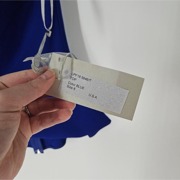 Gemy Maalouf Blue Asymmetrical One Shoulder Top 8 - Picture 7 of 13